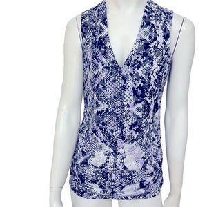 INC Snake Skin  Print Sleeveless V-Neckline Blouse Size Medium